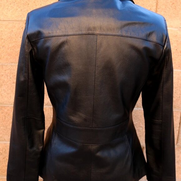 Womens Wilsons Leather Pants Suit Jacket Black Vintage 90s Y2K - Picture 4 of 16